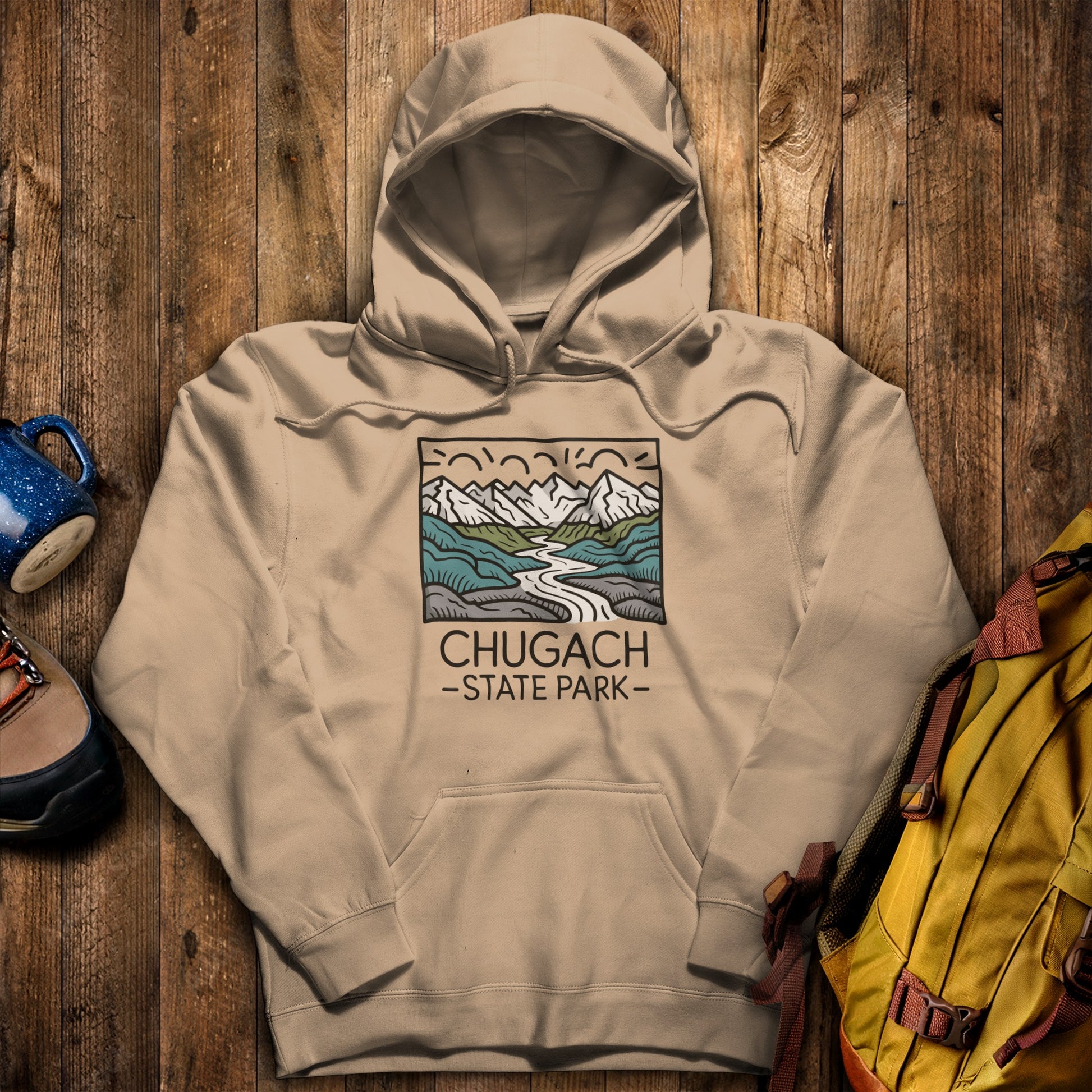 Chugach State Park Hoodie Sand Adventure and Outdoors Themed Hoodie