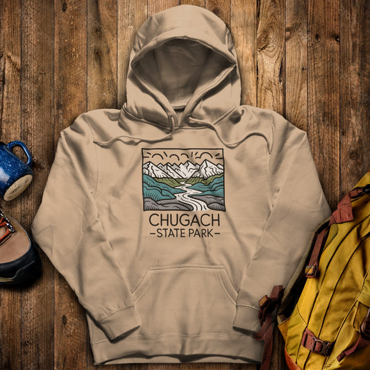 Chugach State Park Hoodie Sand Adventure and Outdoors Themed Hoodie