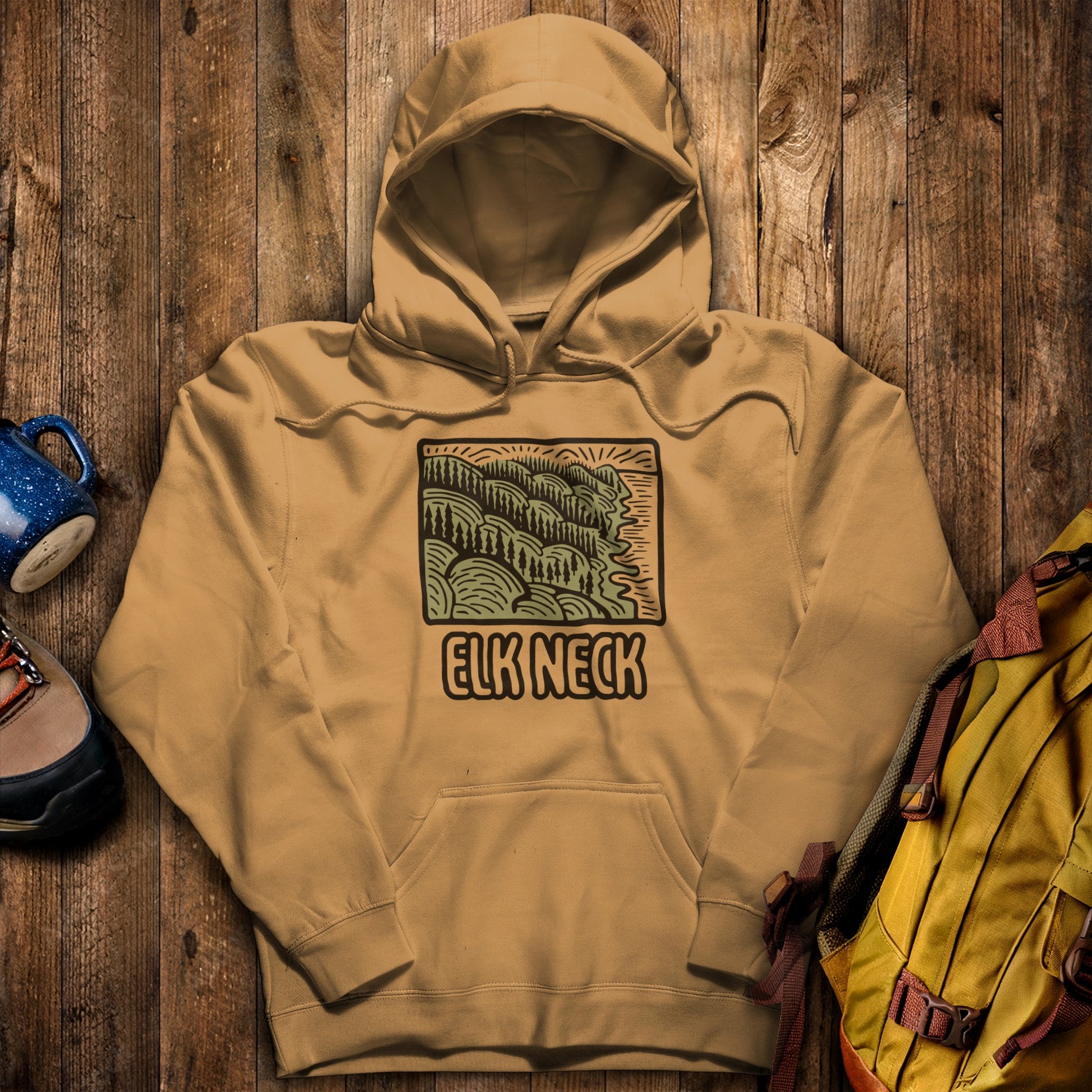 Elk Neck State Forest Hoodie Mustard Adventure and Outdoors Themed Hoodie