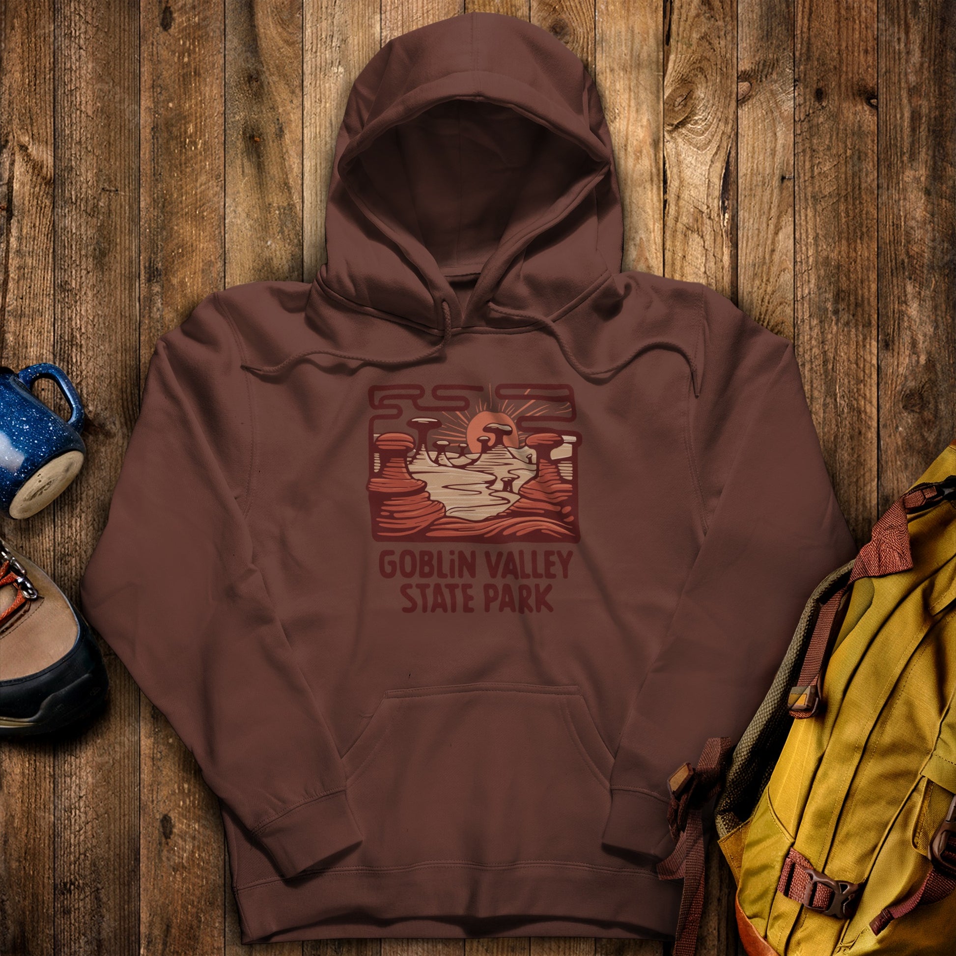 Goblin Valley State Park Hoodie Cocoa Adventure and Outdoors Themed Hoodie