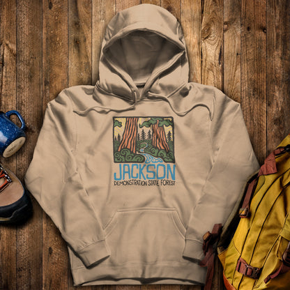 Jackson Demonstration State Forest Hoodie Sand Adventure and Outdoors Themed Hoodie