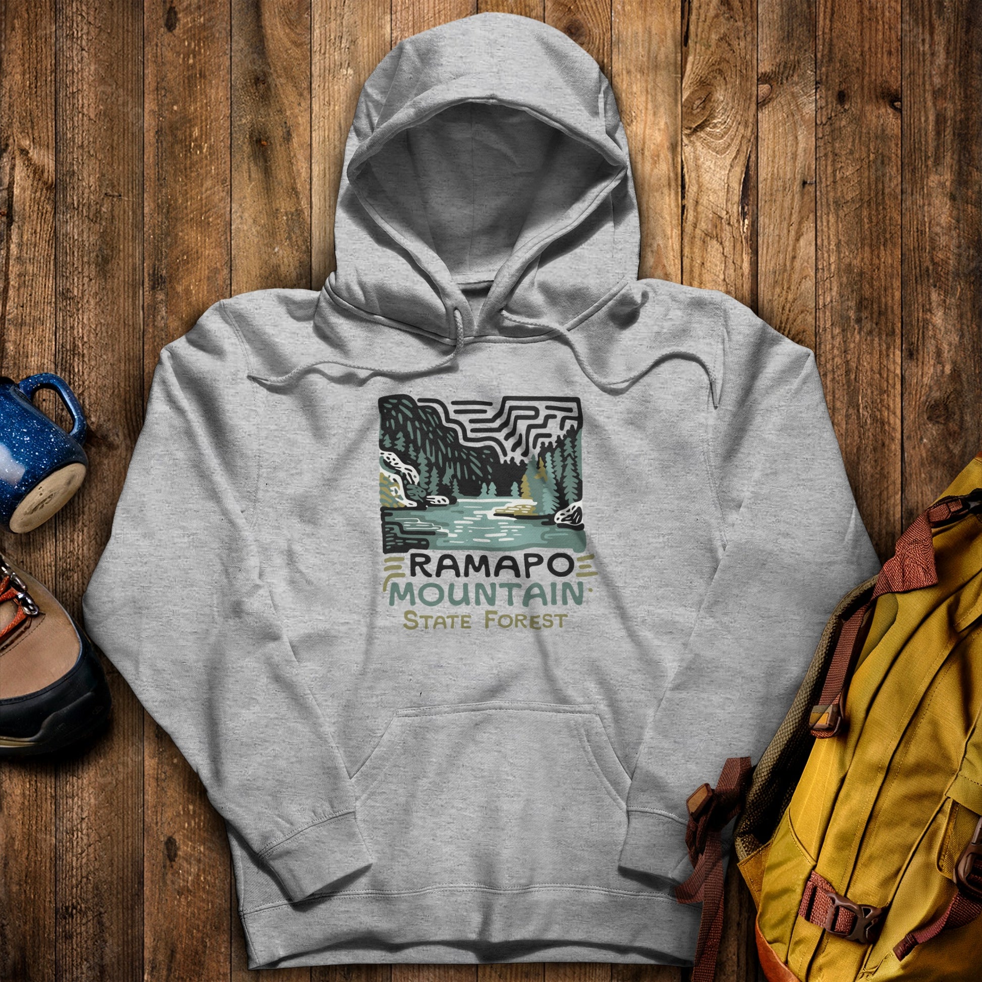 Ramapo Mountain State Forest Hoodie Sport Grey Adventure and Outdoors Themed Hoodie