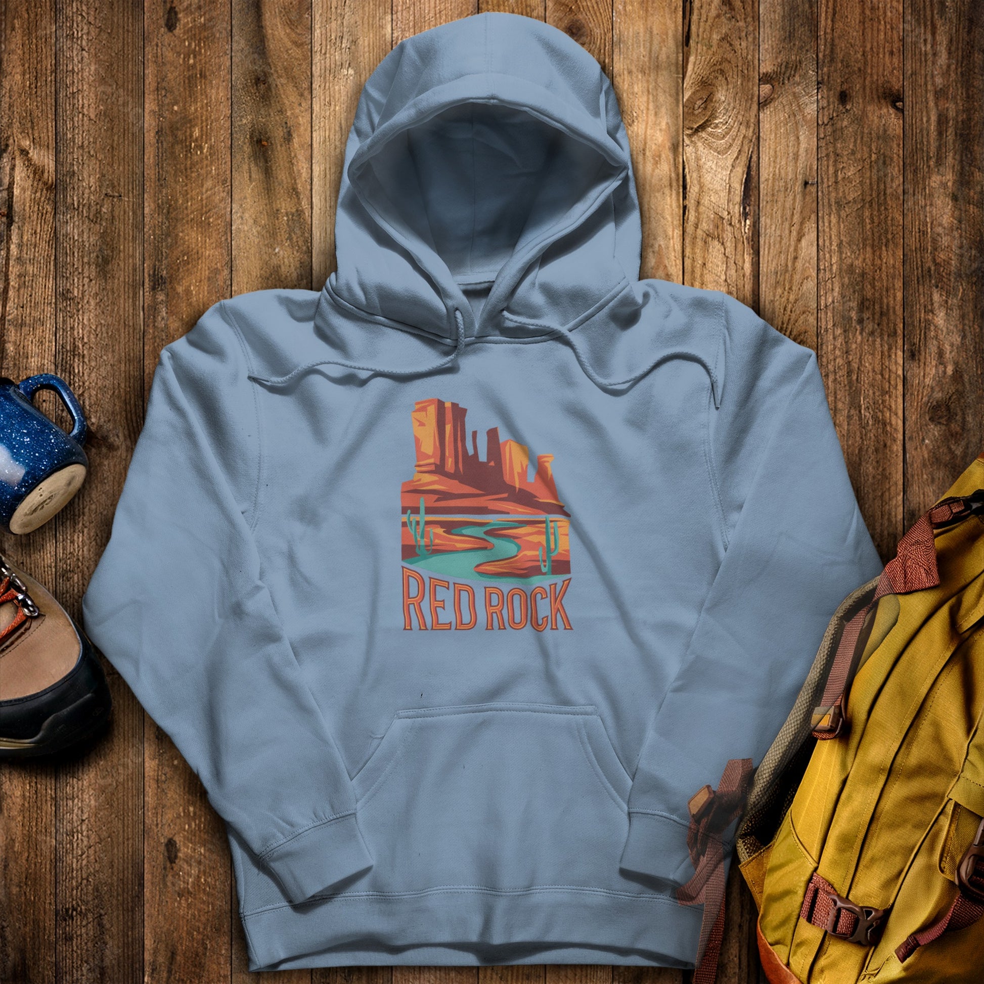 Red Rock State Park Hoodie Stone Blue Adventure and Outdoors Themed Hoodie
