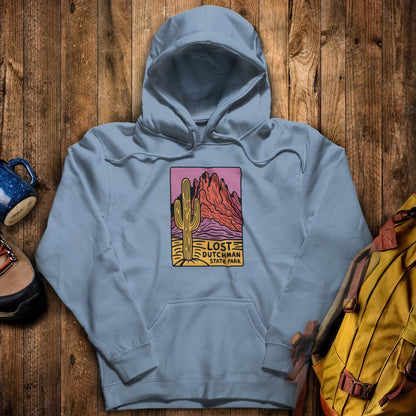Lost Dutchman State Park Hoodie Stone Blue Adventure and Outdoors Themed Hoodie