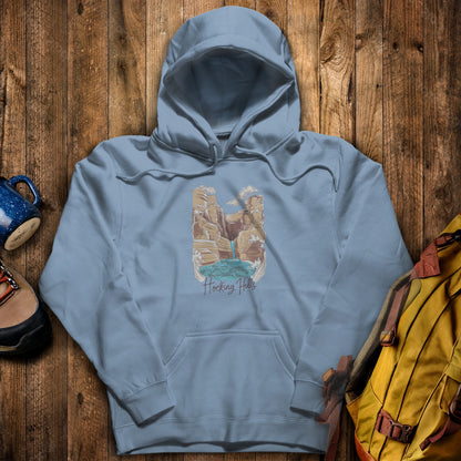 Hocking Hills State Park Hoodie Stone Blue Adventure and Outdoors Themed Hoodie