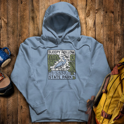 Sleepy Hollow State Park Hoodie Stone Blue Adventure and Outdoors Themed Hoodie