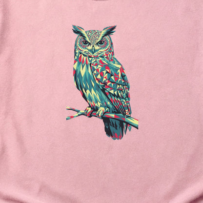 Horned Owl Mosaic Cotton T-Shirt