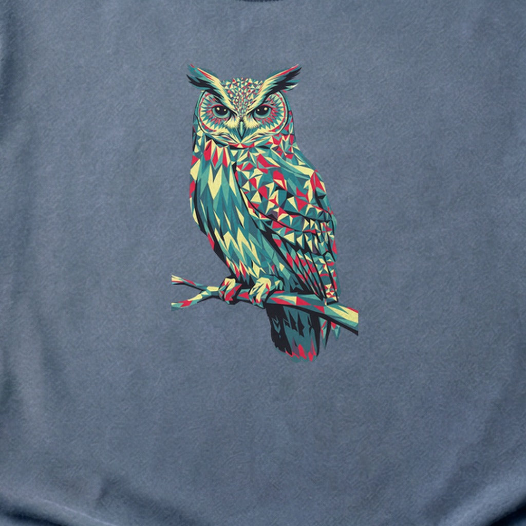 Horned Owl Mosaic Cotton T-Shirt