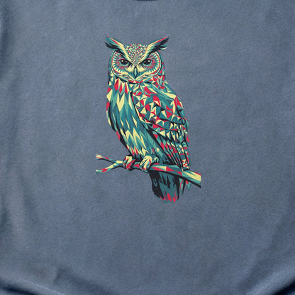 Horned Owl Mosaic Cotton T-Shirt