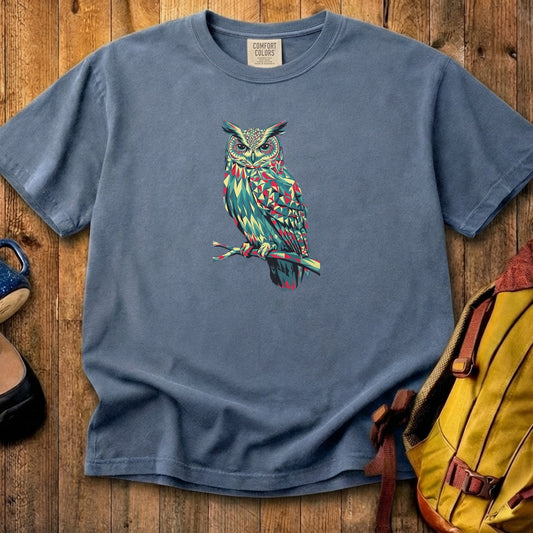 Horned Owl Mosaic Cotton T-Shirt