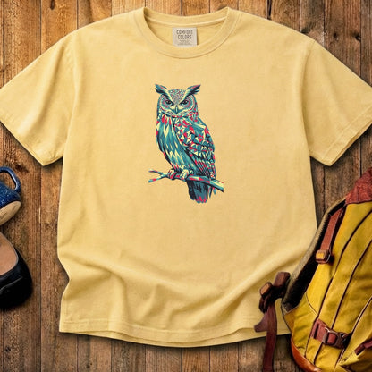 Horned Owl Mosaic Cotton T-Shirt