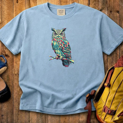Horned Owl Mosaic Cotton T-Shirt