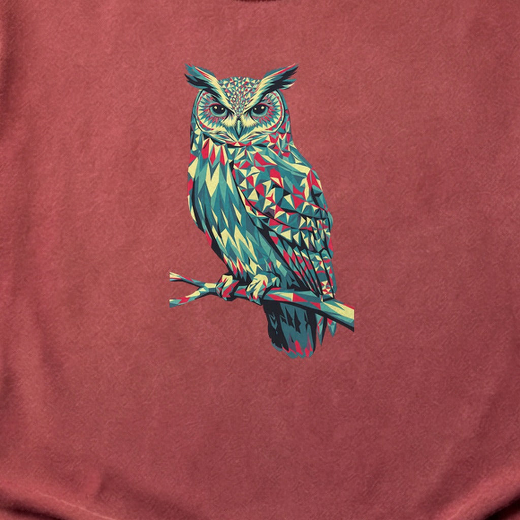 Horned Owl Mosaic Cotton T-Shirt