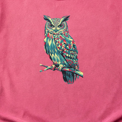 Horned Owl Mosaic Cotton T-Shirt