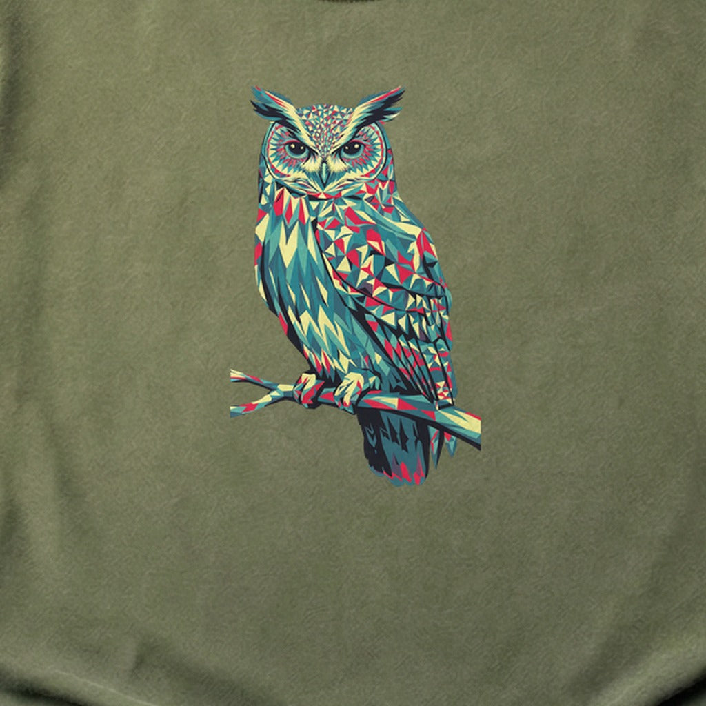 Horned Owl Mosaic Cotton T-Shirt