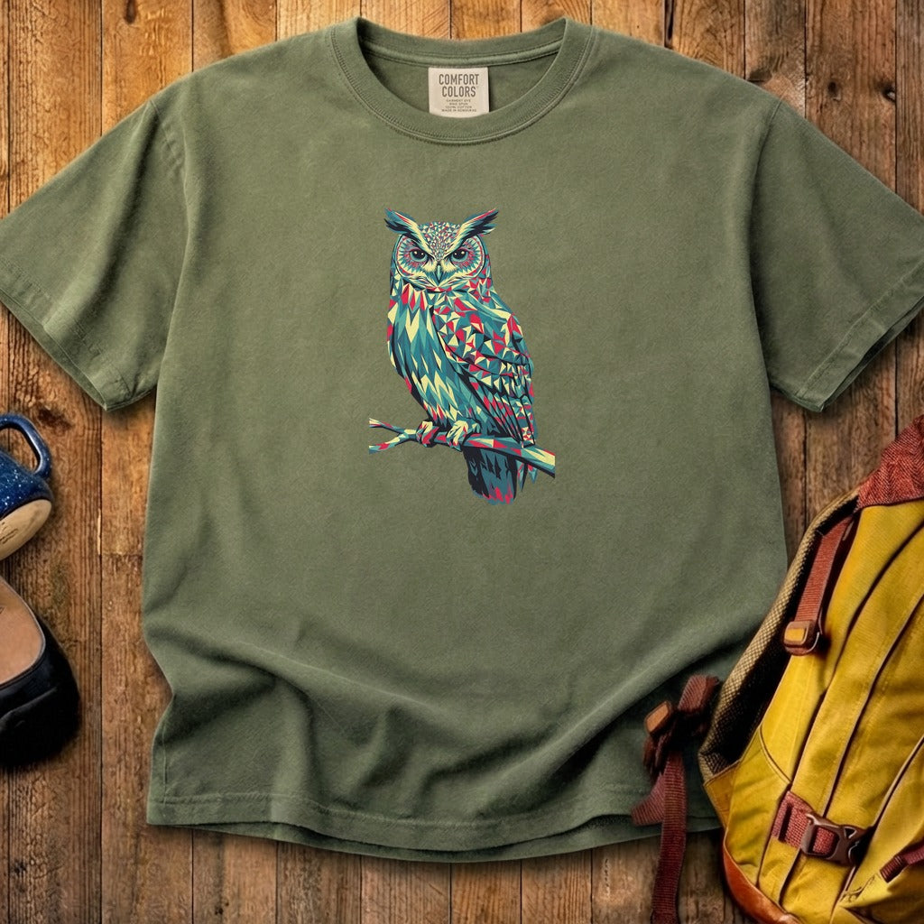 Horned Owl Mosaic Cotton T-Shirt