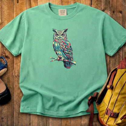 Horned Owl Mosaic Cotton T-Shirt