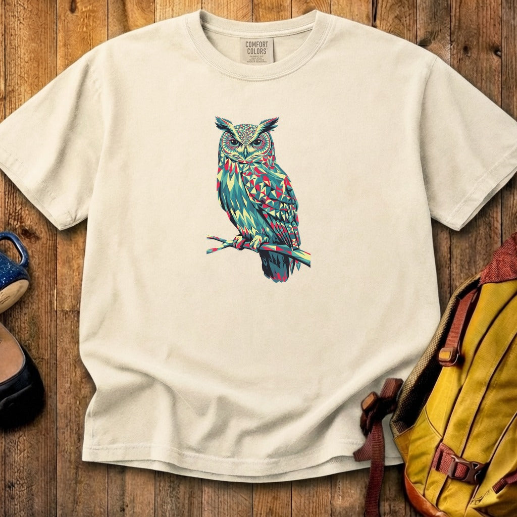 Horned Owl Mosaic Cotton T-Shirt