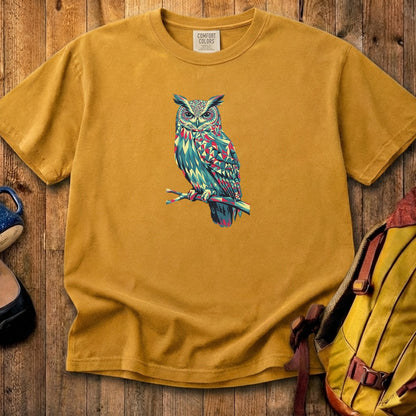 Horned Owl Mosaic Cotton T-Shirt