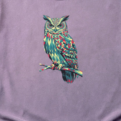 Horned Owl Mosaic Cotton T-Shirt