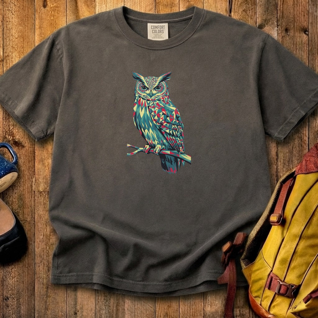 Horned Owl Mosaic Cotton T-Shirt