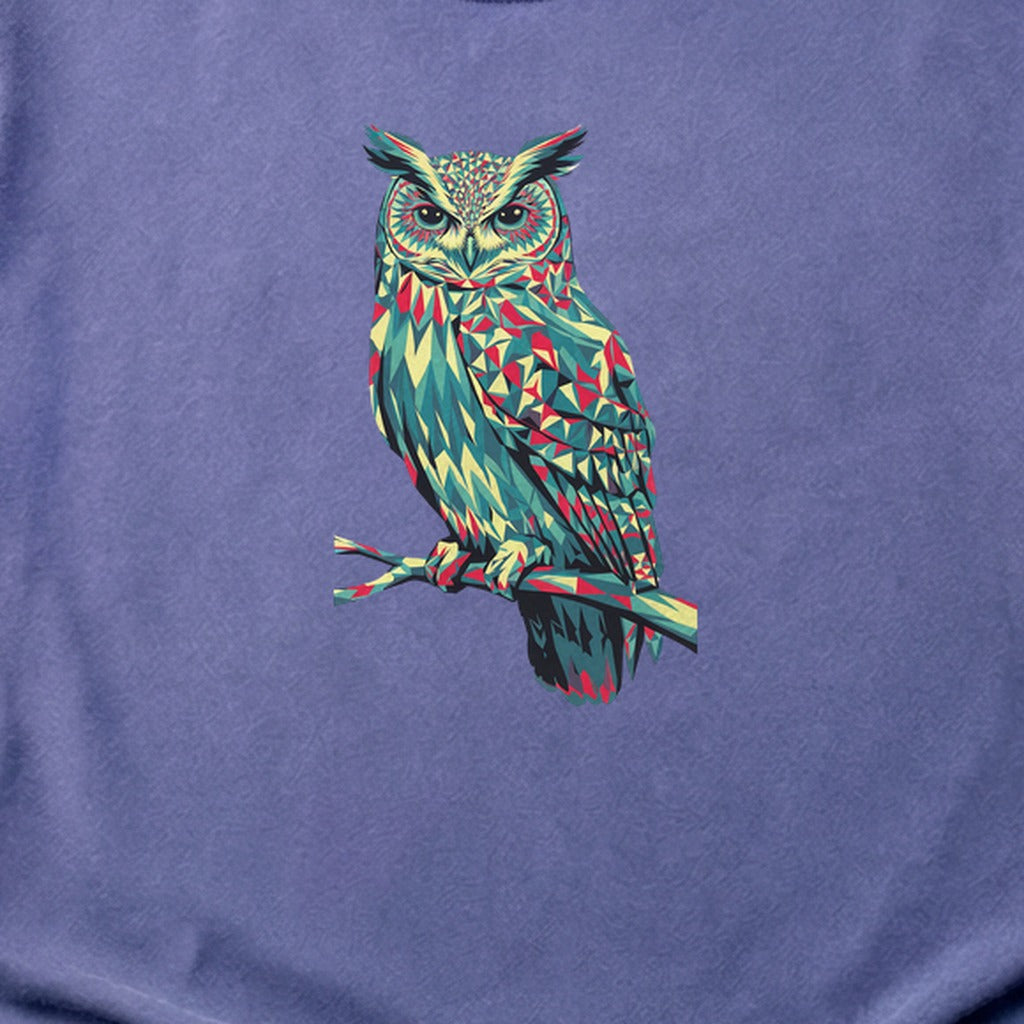 Horned Owl Mosaic Cotton T-Shirt