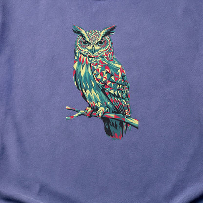 Horned Owl Mosaic Cotton T-Shirt