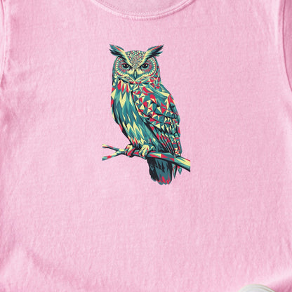 Horned Owl Mosaic Kids Cotton T-Shirt