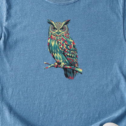 Horned Owl Mosaic Kids Cotton T-Shirt