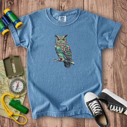 Horned Owl Mosaic Kids Cotton T-Shirt