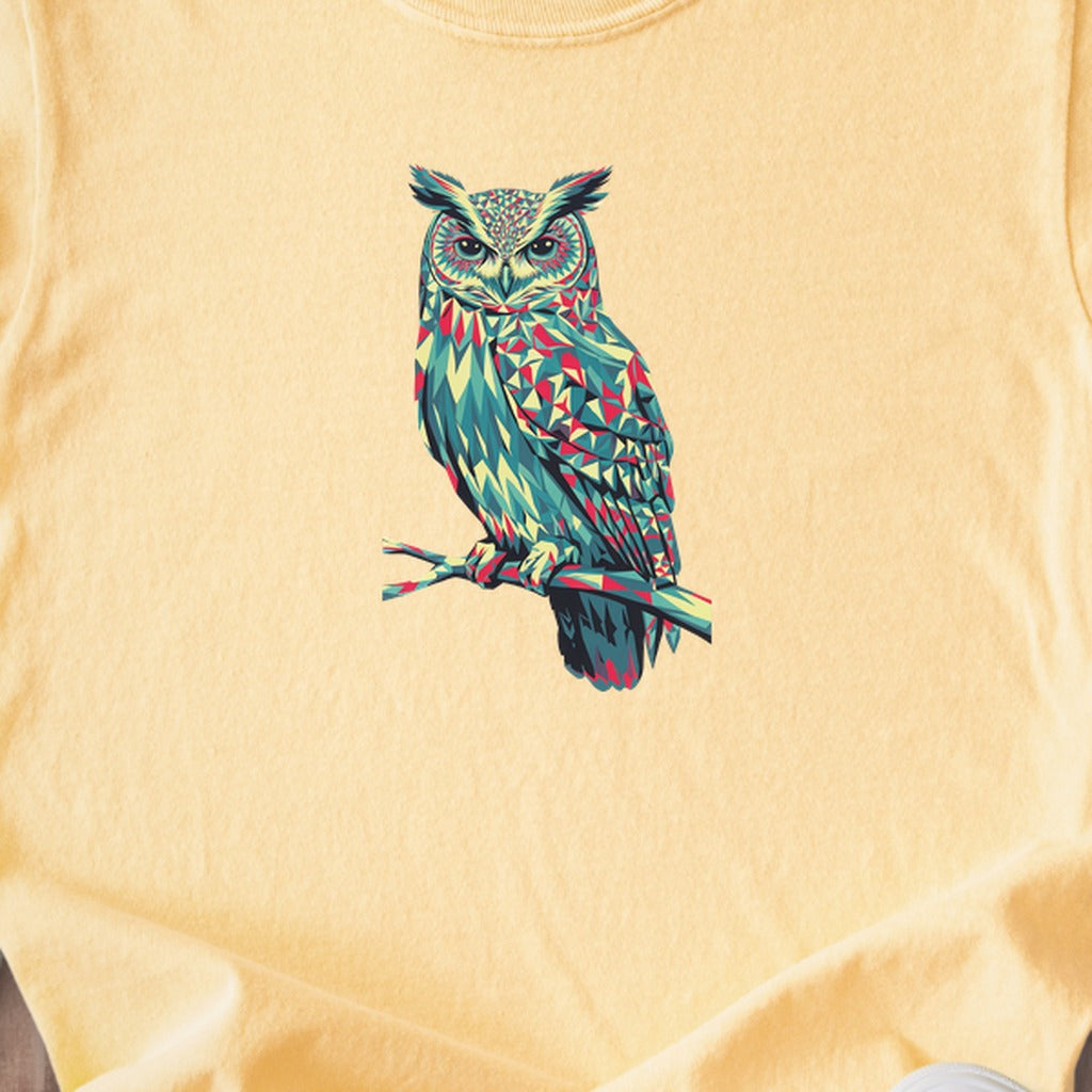 Horned Owl Mosaic Kids Cotton T-Shirt