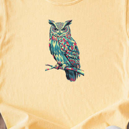Horned Owl Mosaic Kids Cotton T-Shirt