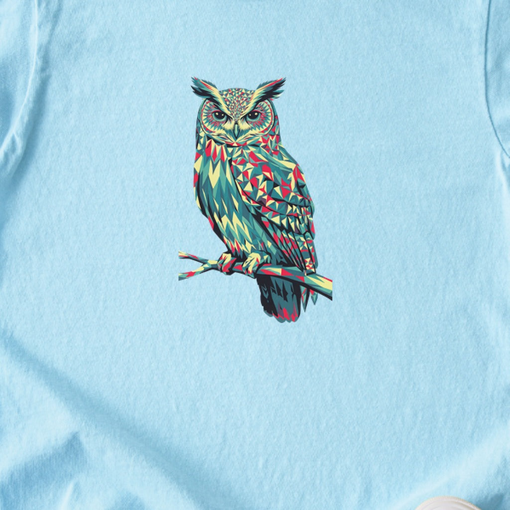 Horned Owl Mosaic Kids Cotton T-Shirt
