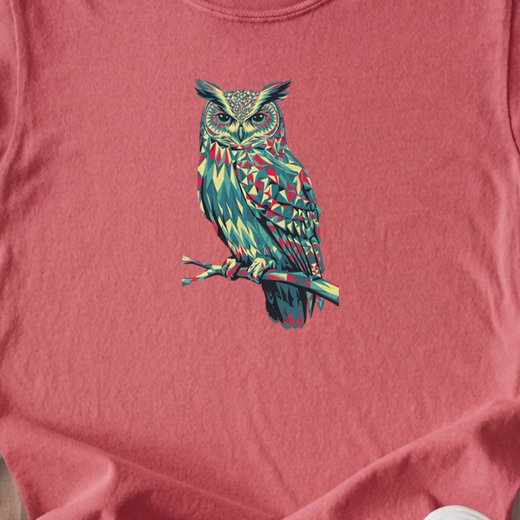 Horned Owl Mosaic Kids Cotton T-Shirt