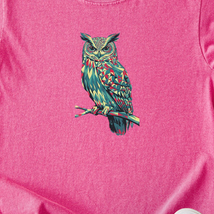Horned Owl Mosaic Kids Cotton T-Shirt