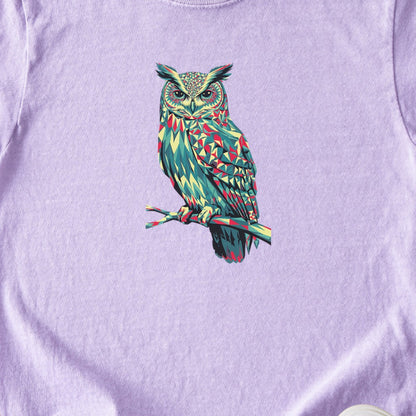 Horned Owl Mosaic Kids Cotton T-Shirt