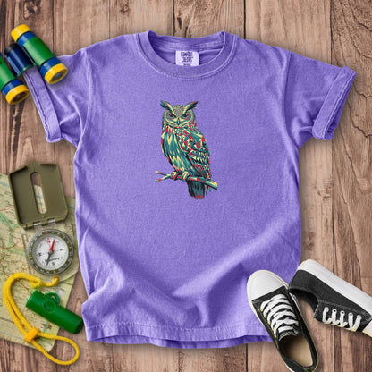 Horned Owl Mosaic Kids Cotton T-Shirt