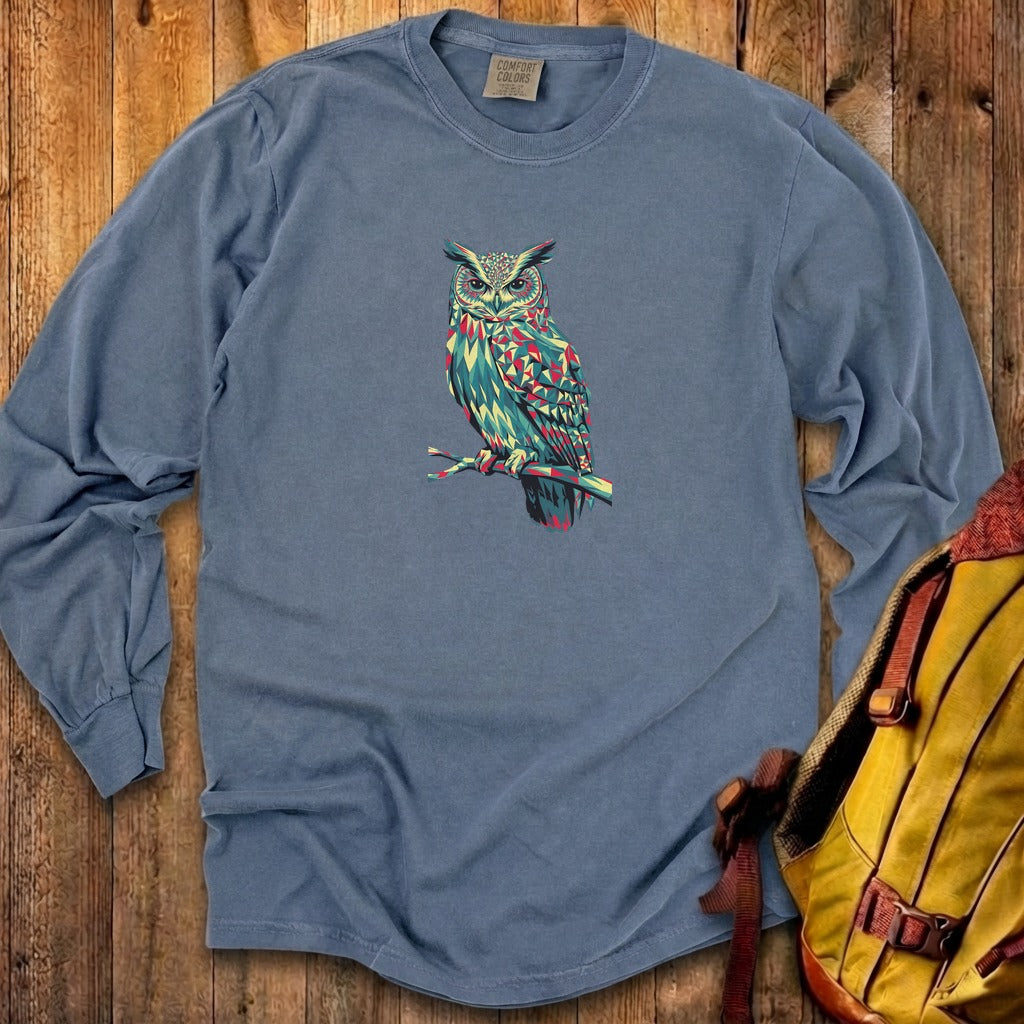 Horned Owl Mosaic Cotton Long Sleeve