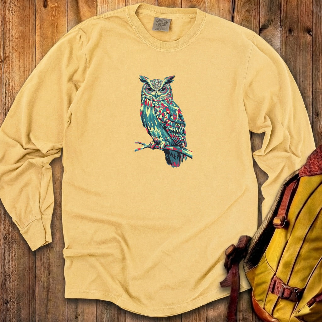 Horned Owl Mosaic Cotton Long Sleeve