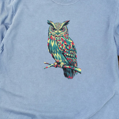 Horned Owl Mosaic Cotton Long Sleeve