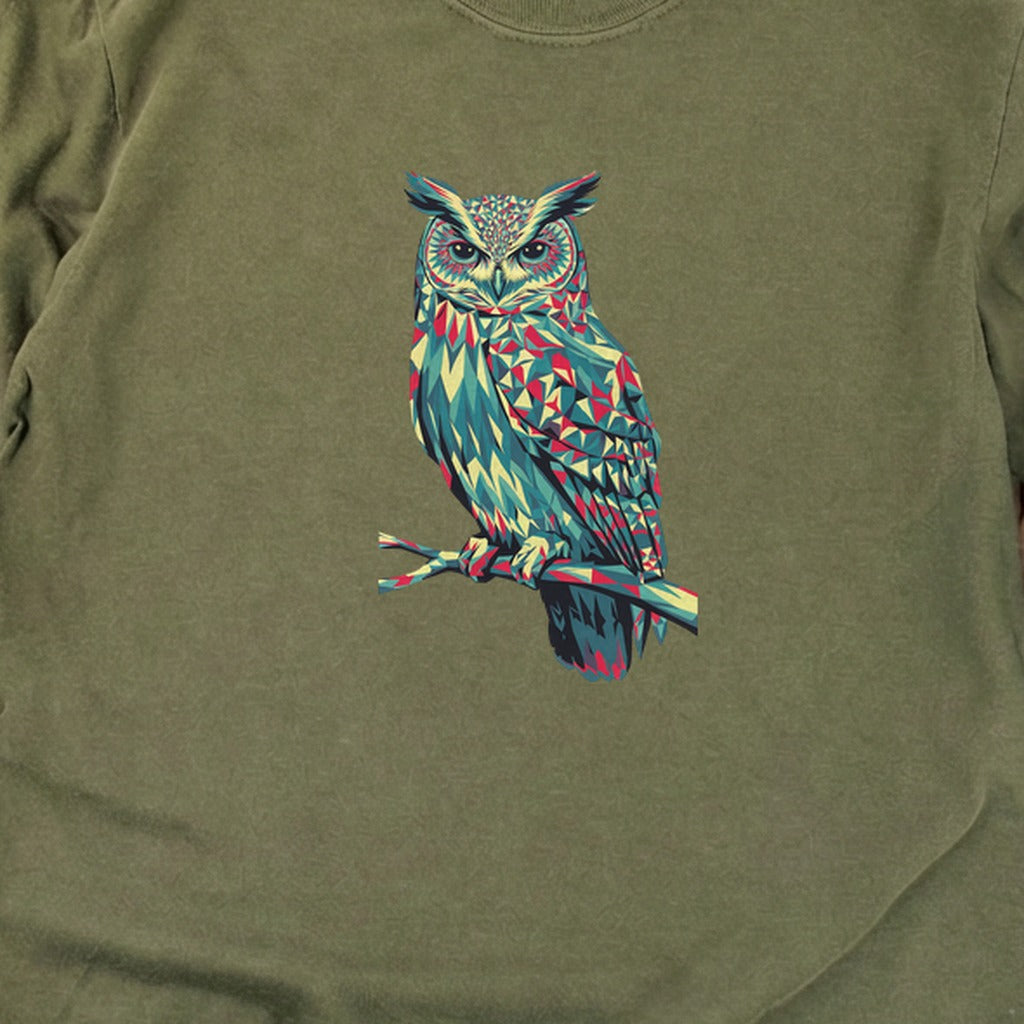 Horned Owl Mosaic Cotton Long Sleeve