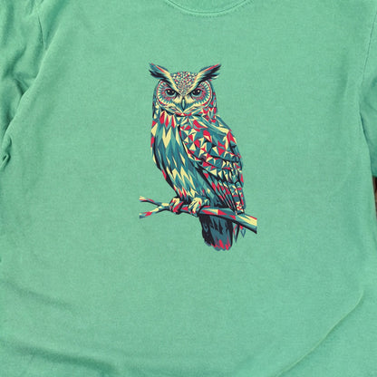 Horned Owl Mosaic Cotton Long Sleeve