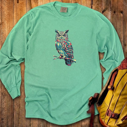Horned Owl Mosaic Cotton Long Sleeve