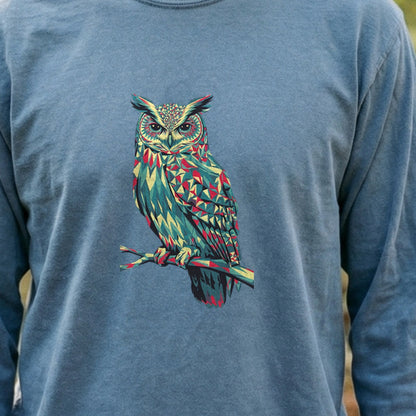 Horned Owl Mosaic Cotton Long Sleeve