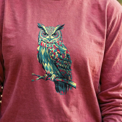 Horned Owl Mosaic Cotton Long Sleeve