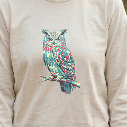 Horned Owl Mosaic Cotton Long Sleeve