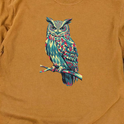 Horned Owl Mosaic Cotton Long Sleeve