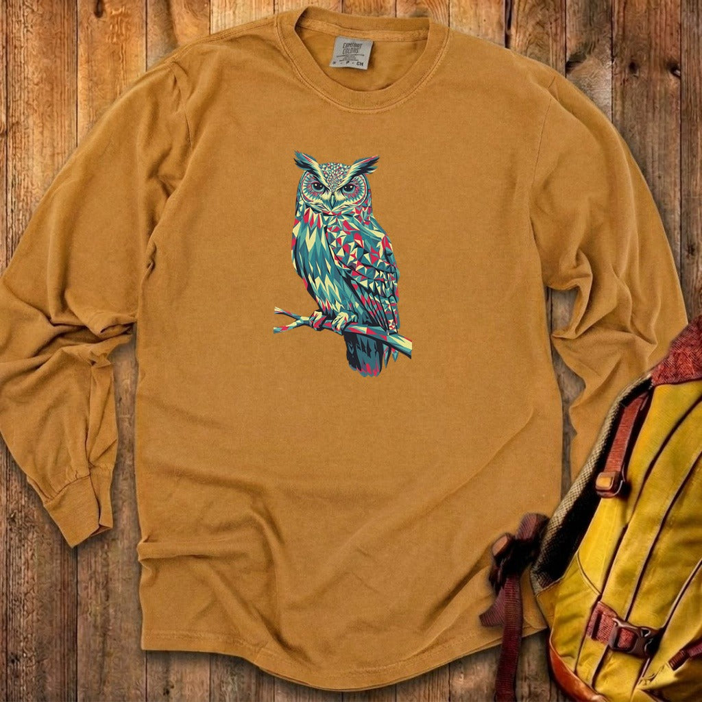 Horned Owl Mosaic Cotton Long Sleeve