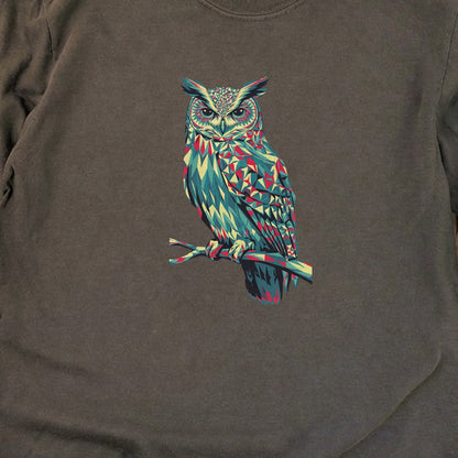 Horned Owl Mosaic Cotton Long Sleeve