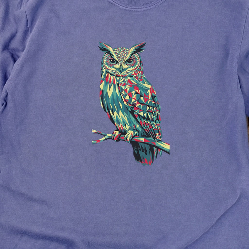 Horned Owl Mosaic Cotton Long Sleeve